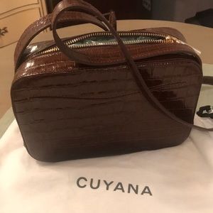 Cuyana croc embossed camera bag